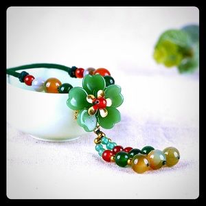 Plants Flowers Short Necklace Handmade Beaded
